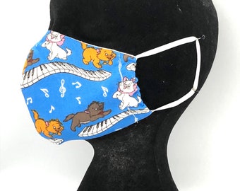 Child/Kids Fabric Face Mask - Aristocats 7 - 11yrs  UK - Washable, Re-usable, comfortable cotton fabric