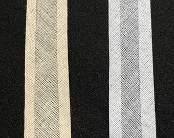 Blanco / carne Bias Encuadernación 15mm - 100% algodón. Lavable a máquina. Ideal para proyectos artesanales y de costura-buen envío rápido de calidad-rápido