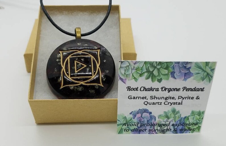Garnet Orgone Pendant for Root Chakra Root Chakra Orgone Pendant with Garnet EMF Protection Pendant Garnet Root Chakra Orgone Pendant