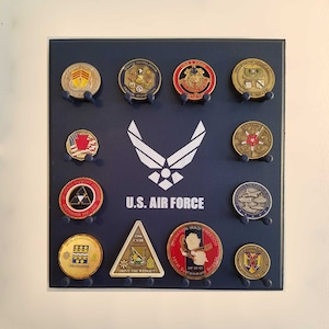 Military Challenge Coin Display Rack - Air Force - Wall-mounted