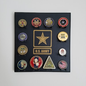 Military Challenge Coin Display Rack - Army - Wall-mounted