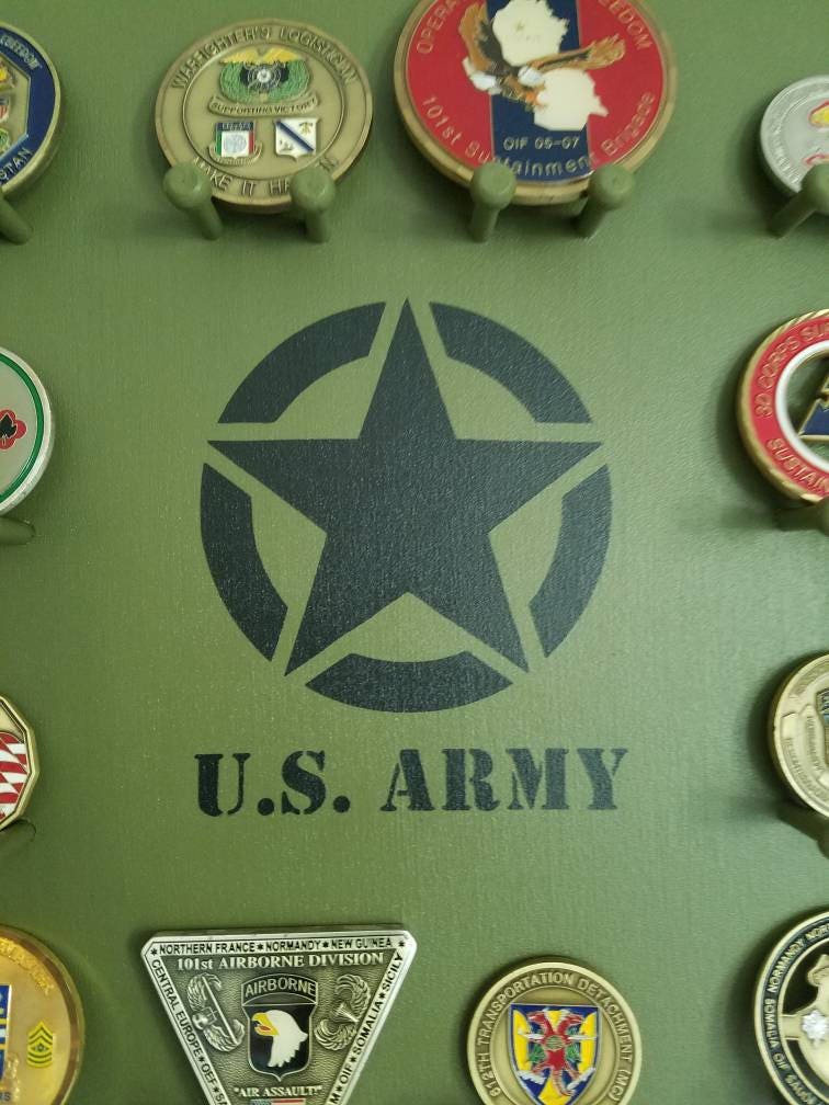 Military Challenge Coin Display Rack - Vintage Army - Wall-mounted - Etsy