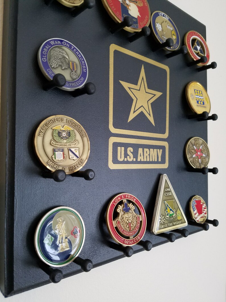 Military Challenge Coin Display Rack Army Wallmounted Etsy