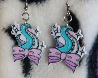 Acrylic octopus tentacles earrings, pastel goth,witchy earrings, punk earrings, goth jewelry, unique jewelry