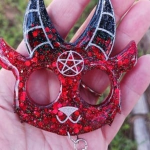 Baphomet lanyard clip keyring,TsT, satanic accessories,Kawaii Pastel Goth Keychain, devil goat, decorative keyring