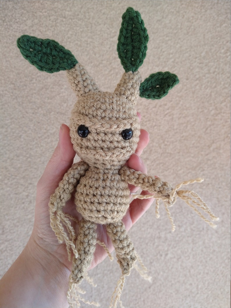 Mandrake soft plush, crochet mandrake toy, Mandrake Baby, crochet mandrake root, herbology magic, magic fantasy gift, Mandragora image 2