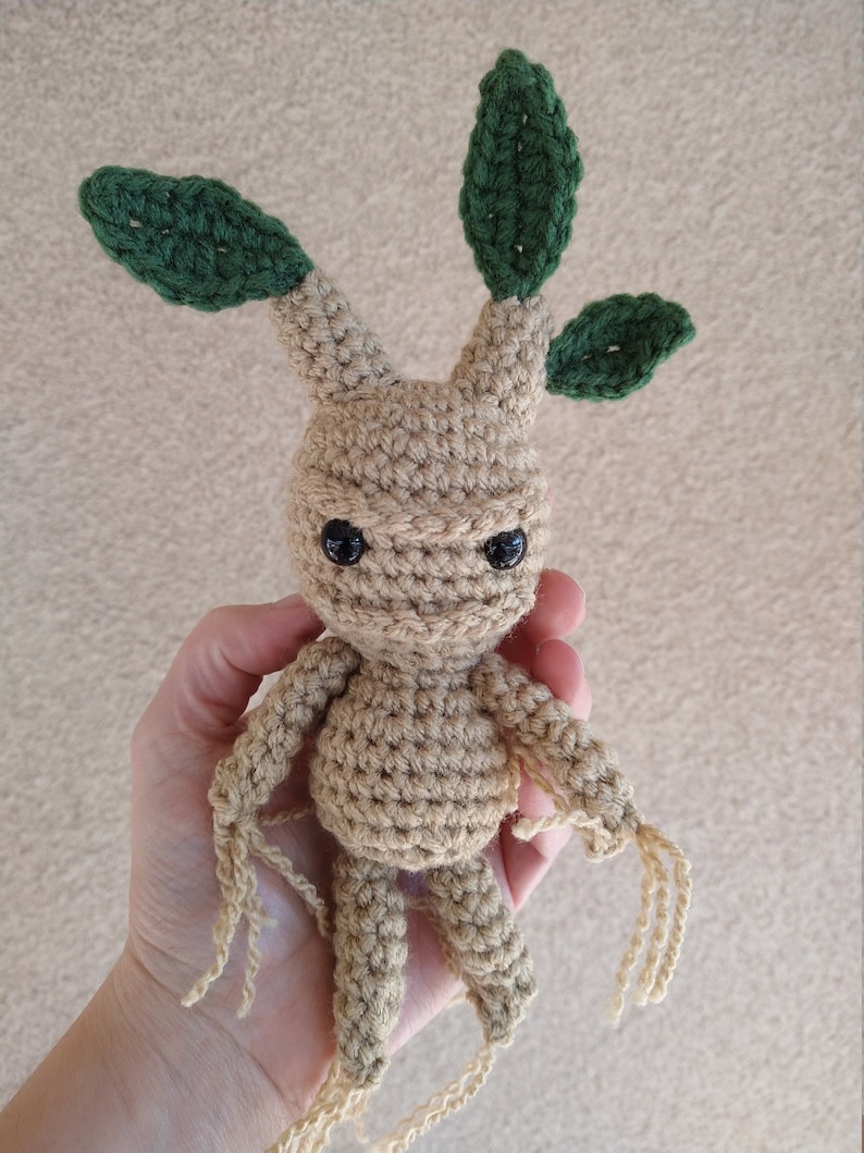 Mandrake soft plush, crochet mandrake toy, Mandrake Baby, crochet mandrake root, herbology magic, magic fantasy gift, Mandragora image 1