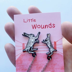 Boxing Hares Collar Pins