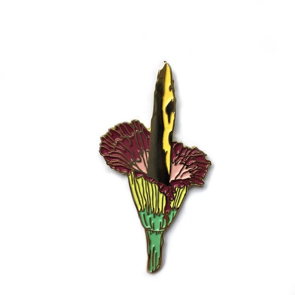 Titan Arum Enamel Pin, Botanical art, botanical pin, flower pin, corpse flower, botany, rare flower art, little wounds, obscure nature