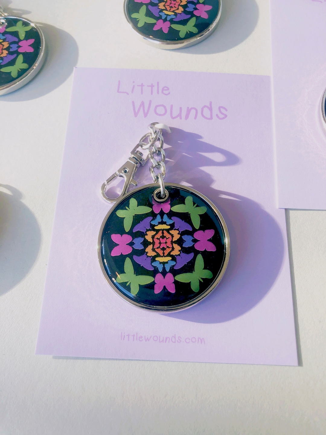 Kaleid Keychain Butterfly Keychain, Kaleidoscope of Butterflies, Insect