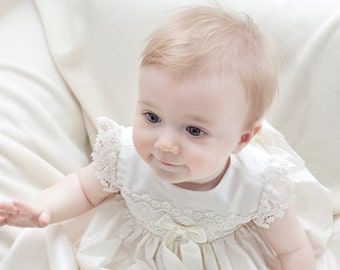 Christening Gown - Lucy Baptism Gown - Baptism Dress - Girls Christening Dress - Silk Christening Gown - Blessing Gown - Baptism Gown