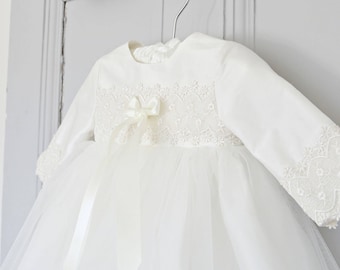 long sleeve christening gown