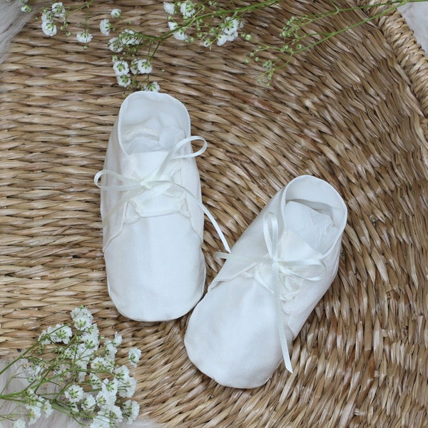 Baptism Booties for Boys - Boys Christening Shoes - Silk Baptism Booties - Baptism Shoes For Boys - Boys Baptism Booties - Joshua