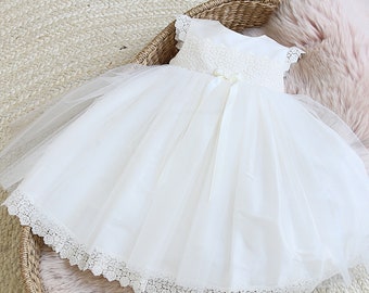 Christening Dress - Baptism Dress - Blessing Dress - Evelyn Christening Dress