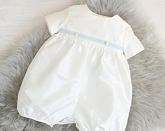 Baptism Outfit For Boys - James Short Leg Christening Romper