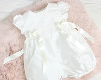 Girls Christening Outfit - Baptism Romper - Blessing Outfit Girls - Girls Baptism Outfit - Girls Christening Romper - Girls Romper - Alba