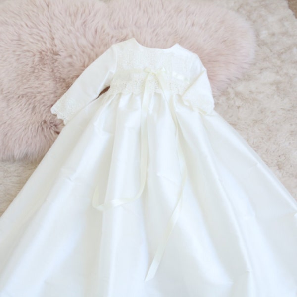 Christening Gown - Baptism Gown - Baptism Dress - Long Sleeved Christening Gown - Blessing Gown - Christening Gown by Adore Baby - Rebekah