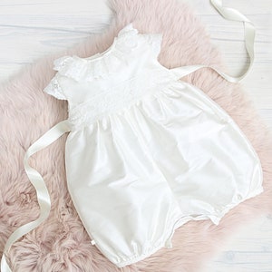 Girls Christening Outfit - Baptism Romper - Blessing Outfit Girls - Girls Baptism Outfit - Girls Christening Romper - Girls Romper - Emily