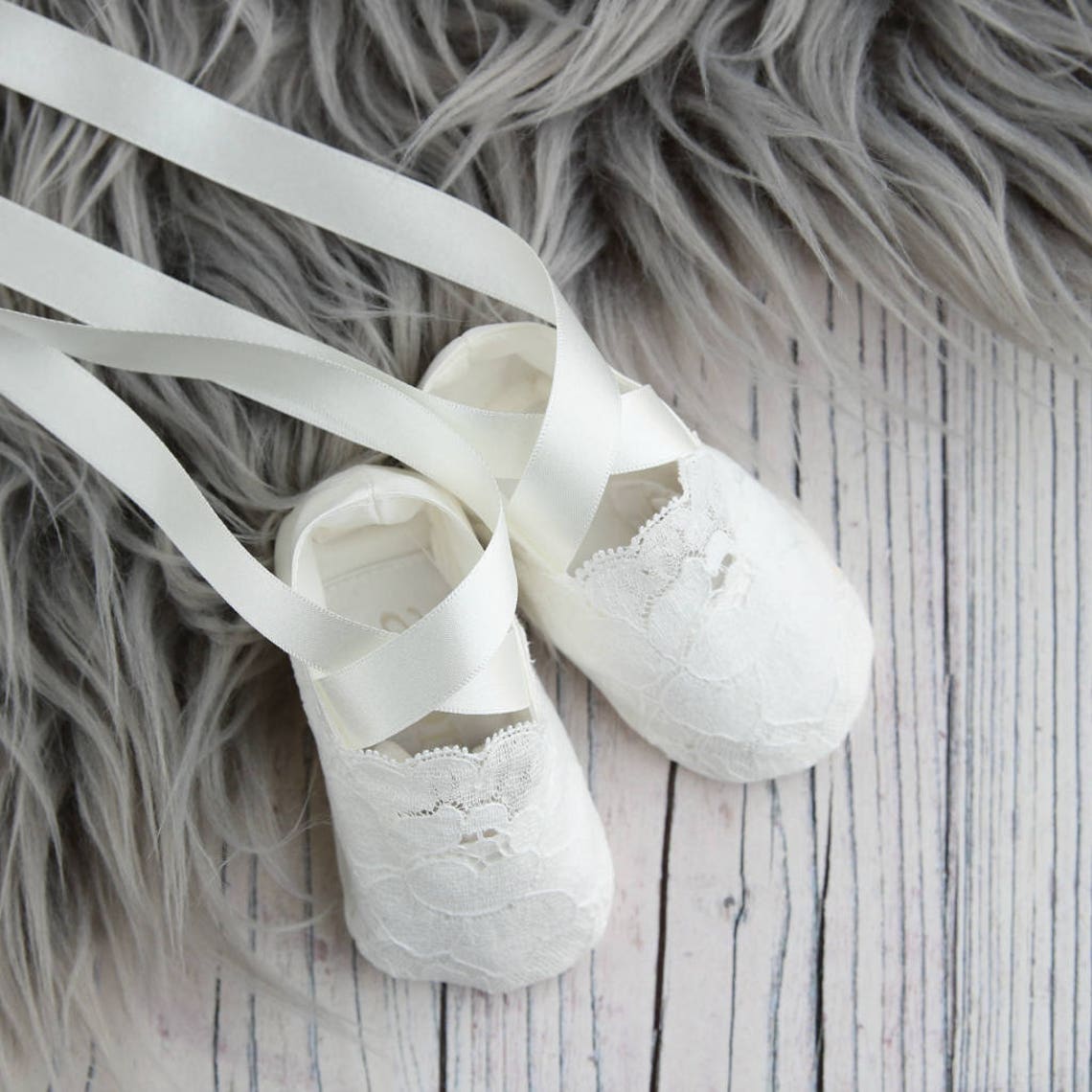 Christening and Booties/holly Sheer Lace Baby Etsy UK