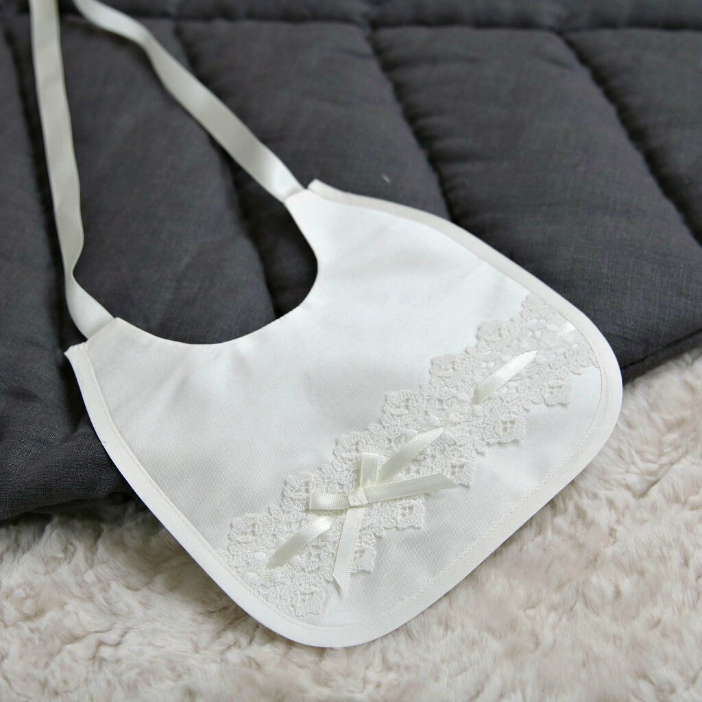 Christening Bib Baptism Bib Silk Christening Bib Handmade Etsy UK