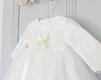 Christening Gown - Long sleeved Baptism Gown - Christening Dress - Blessing Gown - Girls Christening Gown - Lisa Christening Gown - Baptism