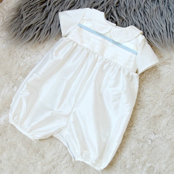 baby boy christening romper outfit