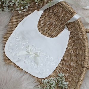 Lola Christening Bib - Baptism bib - Christening bib - Christening accessories - Silk Bib - Baby bib - Girls bib - Blessing bib
