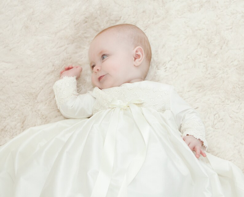 Christening Gown Baptism Gown Christening Dress Long Etsy