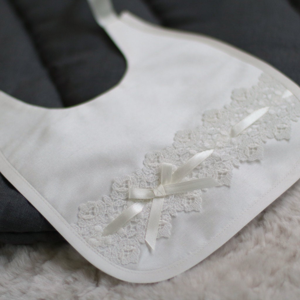 Christening Bib Baptism Bib Silk Christening Bib Handmade Etsy