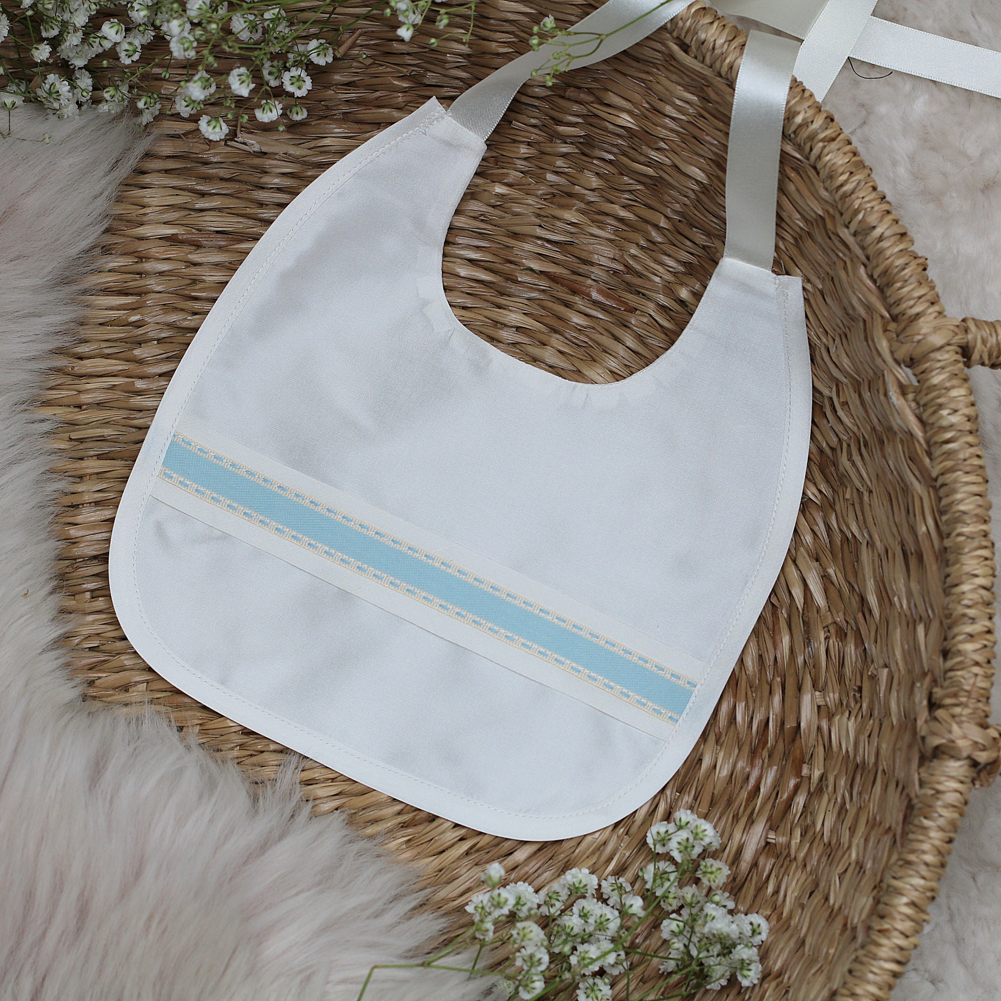 Silk Christening Bib 'james' Baptism Bib Etsy UK