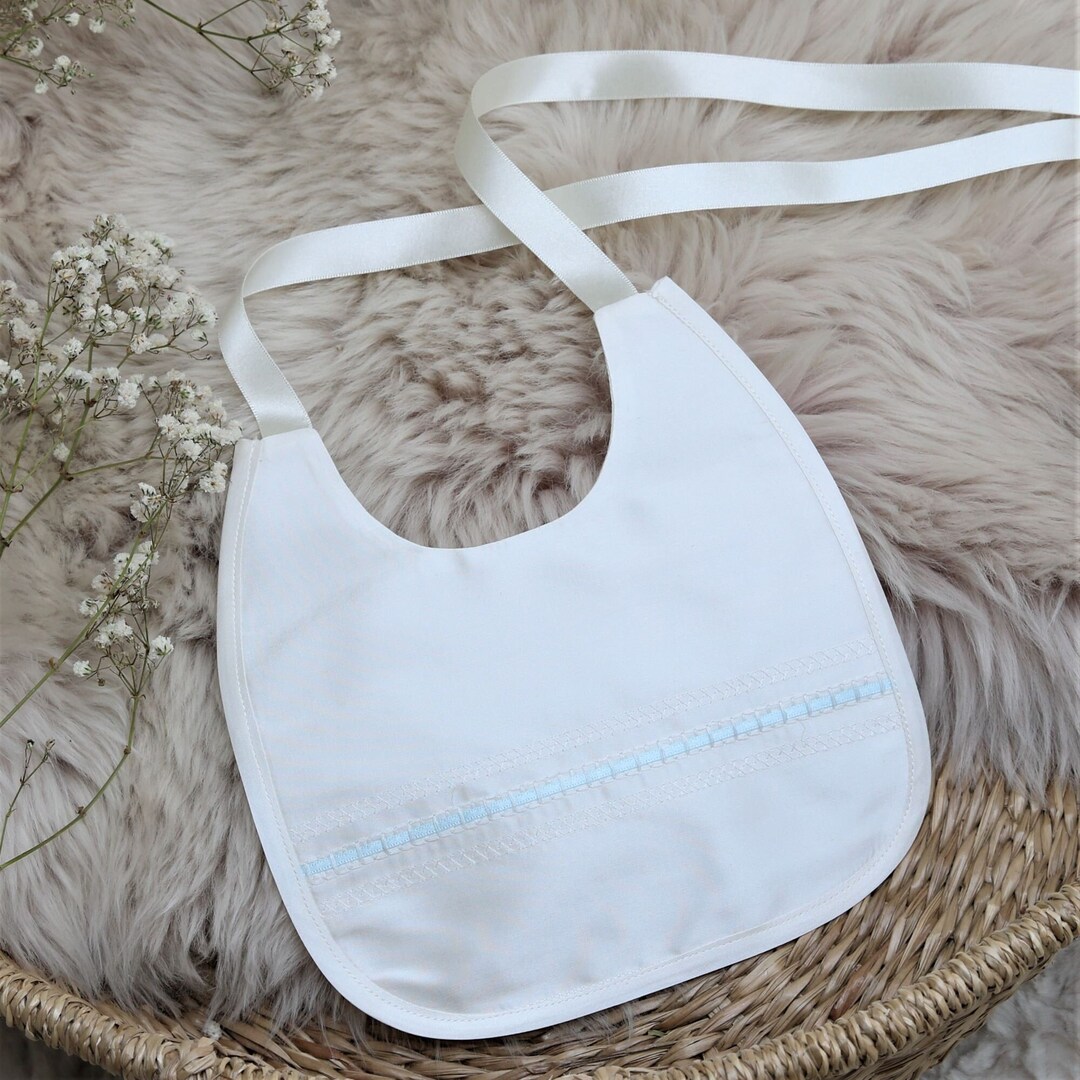 Silk Christening bib 'Venice' Baptism bib Etsy Polska