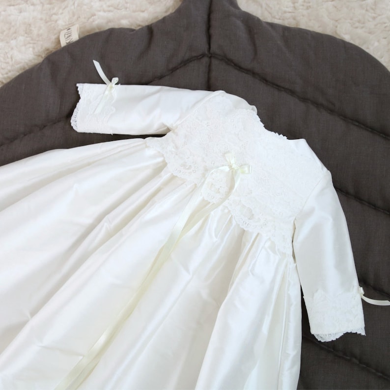 Christening Dress for Baby Girl Baptism Dress With Long Etsy