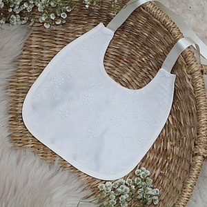 Silk and Lace Christening Bib - Ava Baptism Bib