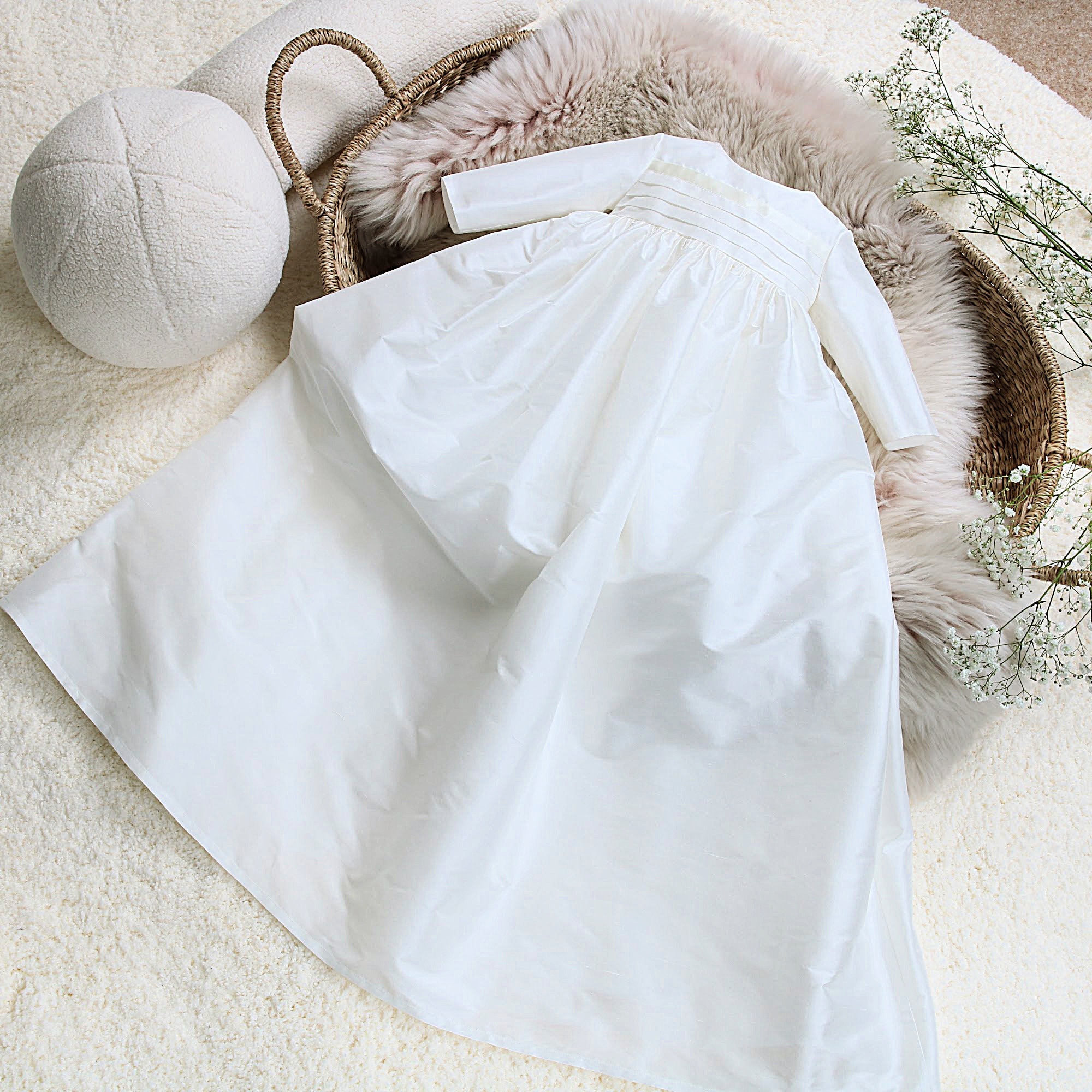 silk dupioni christening dress Silk Dupioni Christening Gown and Bonnet