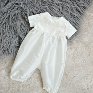 Boys Baptism Outfit - Christening Outfit - Boy Baptism Outfit - Christening Romper - Baptism Romper - Ivory Romper - Vienna Romper