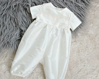 Boys Baptism Outfit - Christening Outfit - Boy Baptism Outfit - Christening Romper - Baptism Romper - Ivory Romper - Vienna Romper