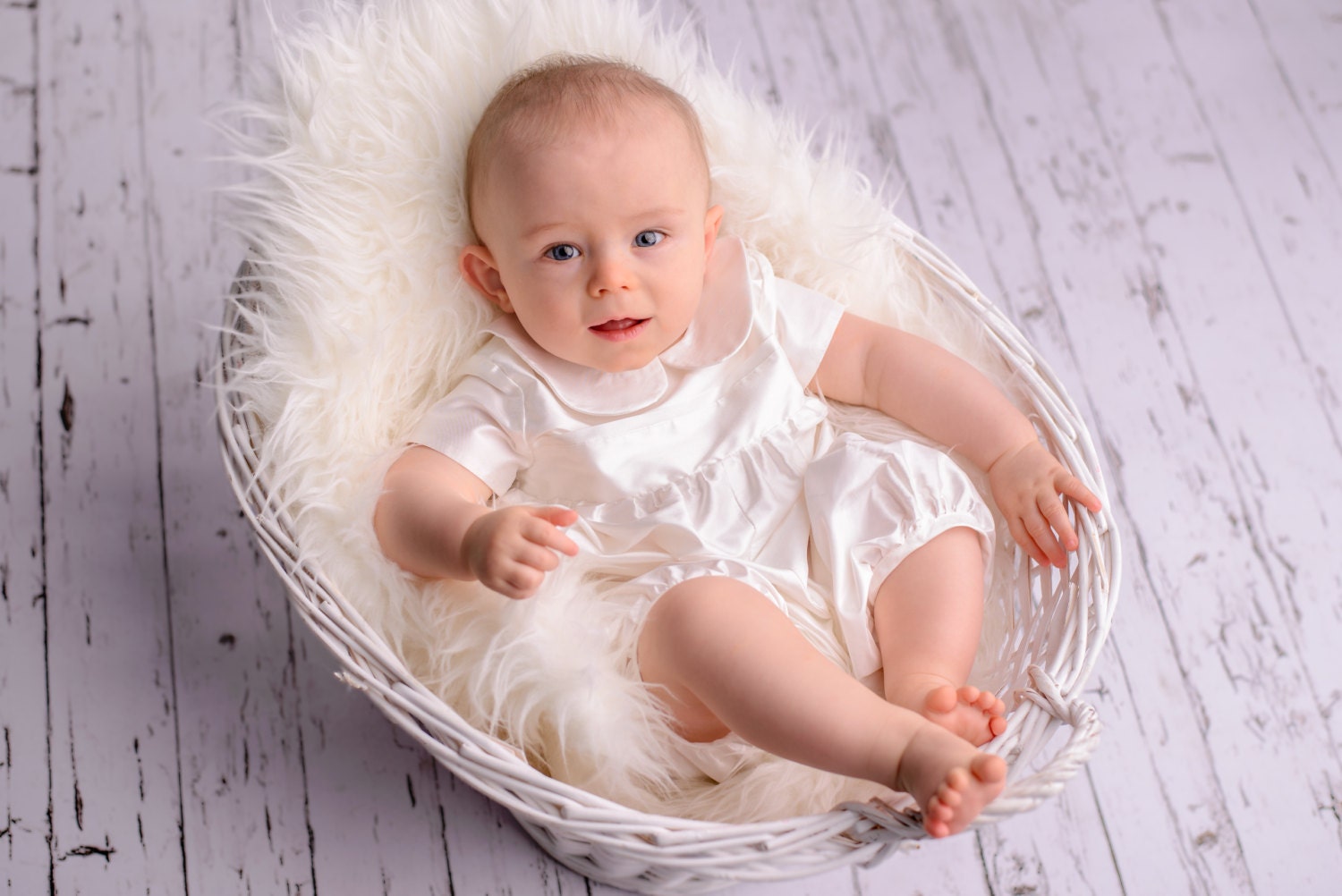 baby boy baptism romper outfit