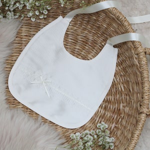 Christening bib Silk Christening bib Baptism bib Christening accessories Silk Bib Baby bib Girls bib Blessing bib Bib Evie image 1