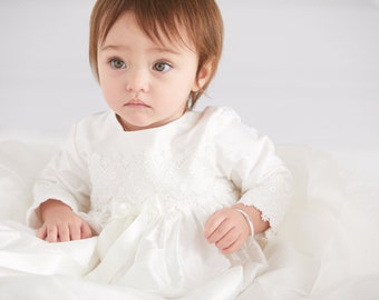 Christening Gown - Baptism Gown - Christening Dress - Long Sleeve Christening Gown - Blessing Gown - Christening Gown 'Lara' by Adore Baby