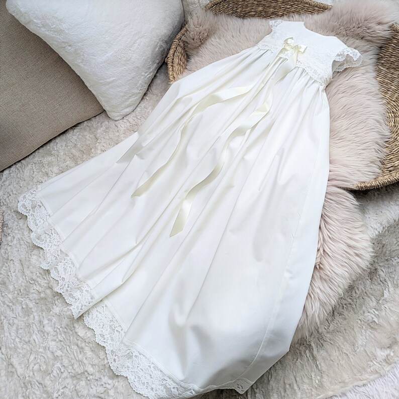 Cotton Christening Gown Baptism Gown Christening Dress Etsy