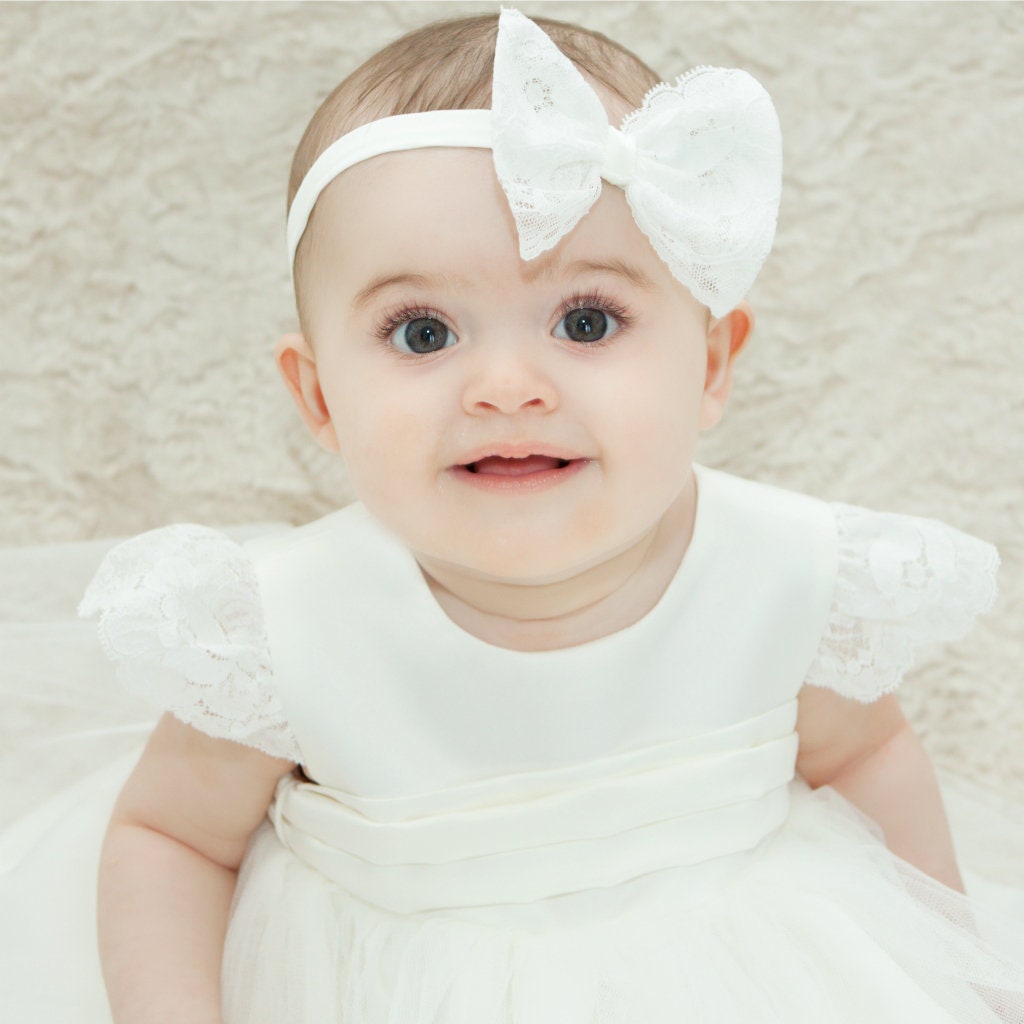 Baptism Dress for Baby Girl Holly Baptism Dress and Headband Etsy