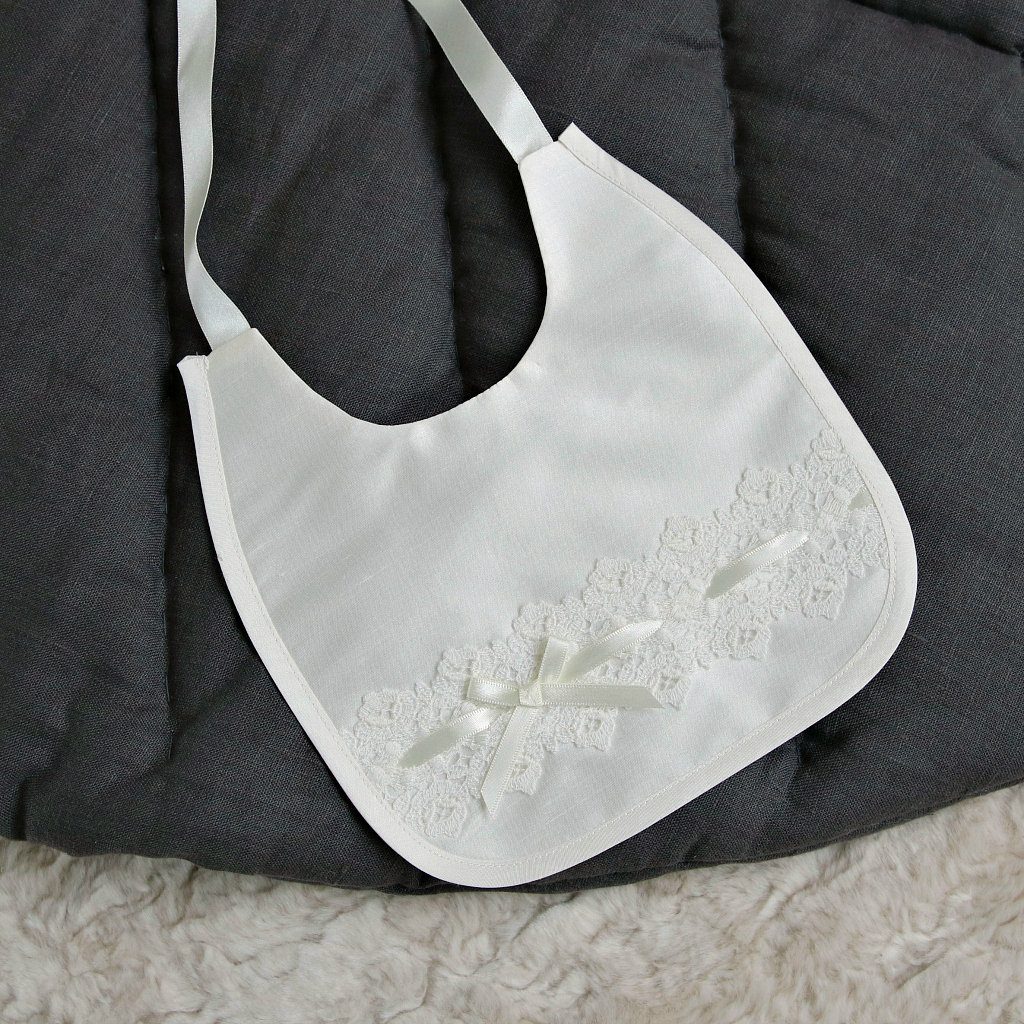 Christening Bib Baptism Bib Silk Christening Bib Handmade Etsy