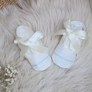 Venice silk Christening booties by Adore Baby/Baptism shoes/Baptism booties/Boys Baptism shoes/Christening shoes/Baby booties/Baby shoes image 5