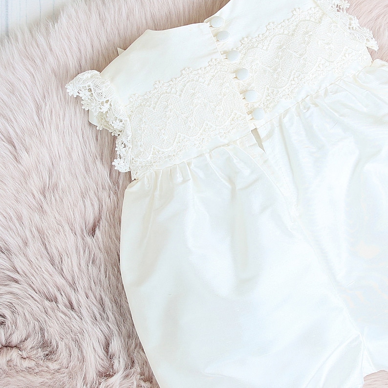 Girls Christening Romper Girls Baptism Outfit Girls Etsy