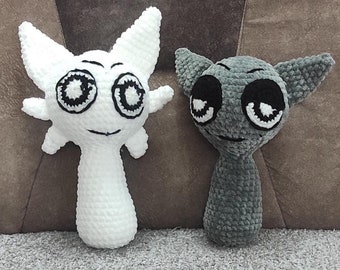 Sprunki Plush Toy Crochet Pattern: Wenda & Grey Amigurumi (2in1) (PDF Pattern)