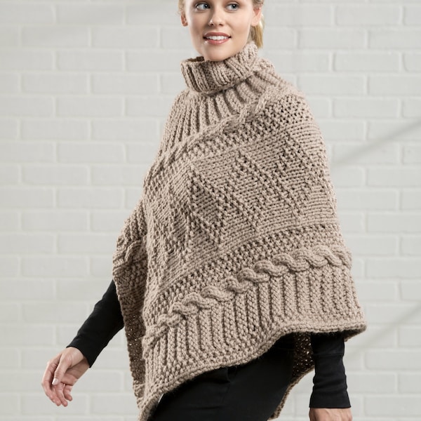 Cable Knit Poncho - Etsy