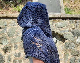 Crochet Hooded Pocket Shawl Pattern: Boho Tassel Wrap (PDF Pattern)