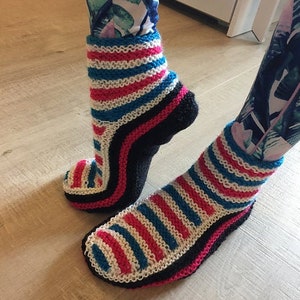 Slippers pattern Knitting patterns Knit slipper pattern Knitted slippers Knit sliper sock Slipper sock pattern Instant download PDF knitting