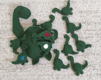 Crochet dinosaur Memory Game PDF Pattern - Unique Design by BNMByo