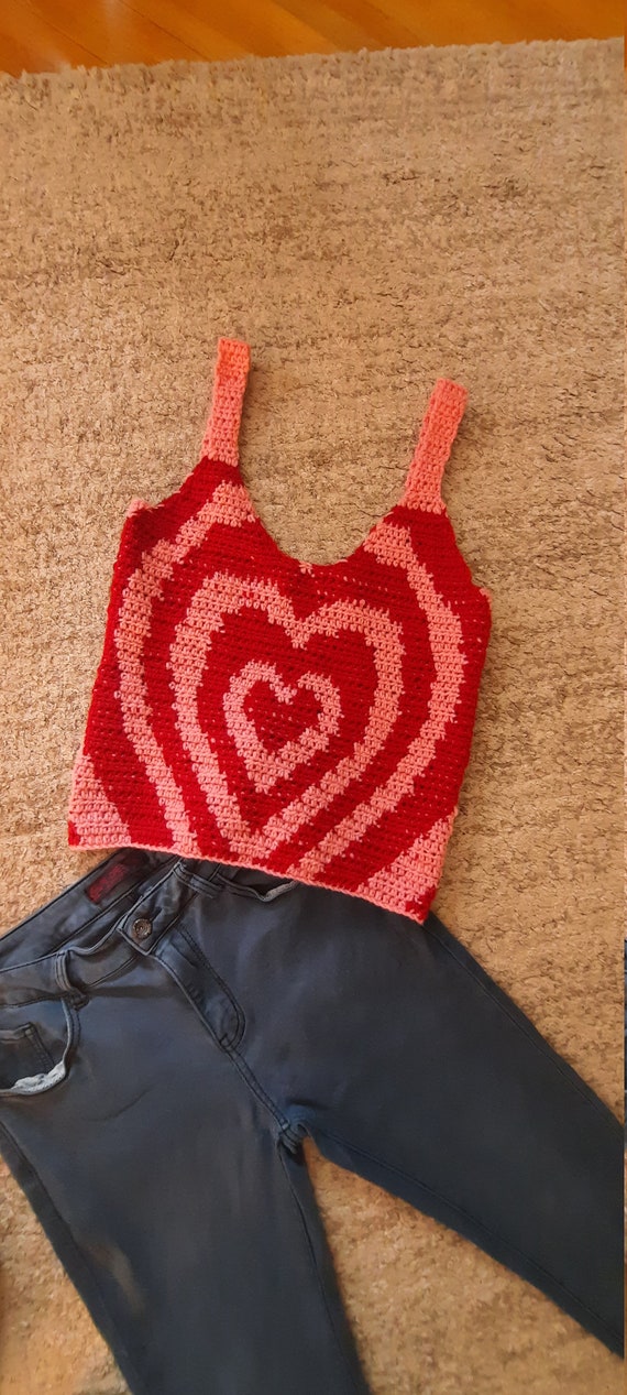 Crochet Heart TOP Pattern Heart Summer Pattern PDF Crochet